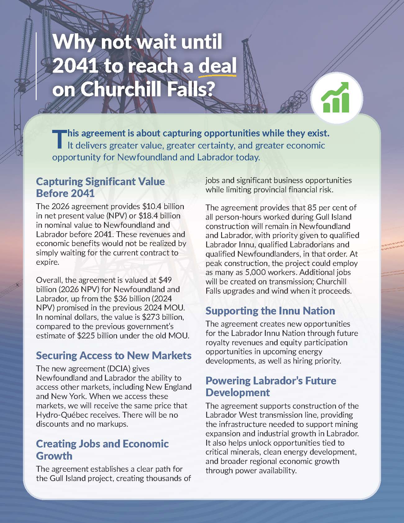 Why not wait until 2041 to reach a deal on Churchill Falls?