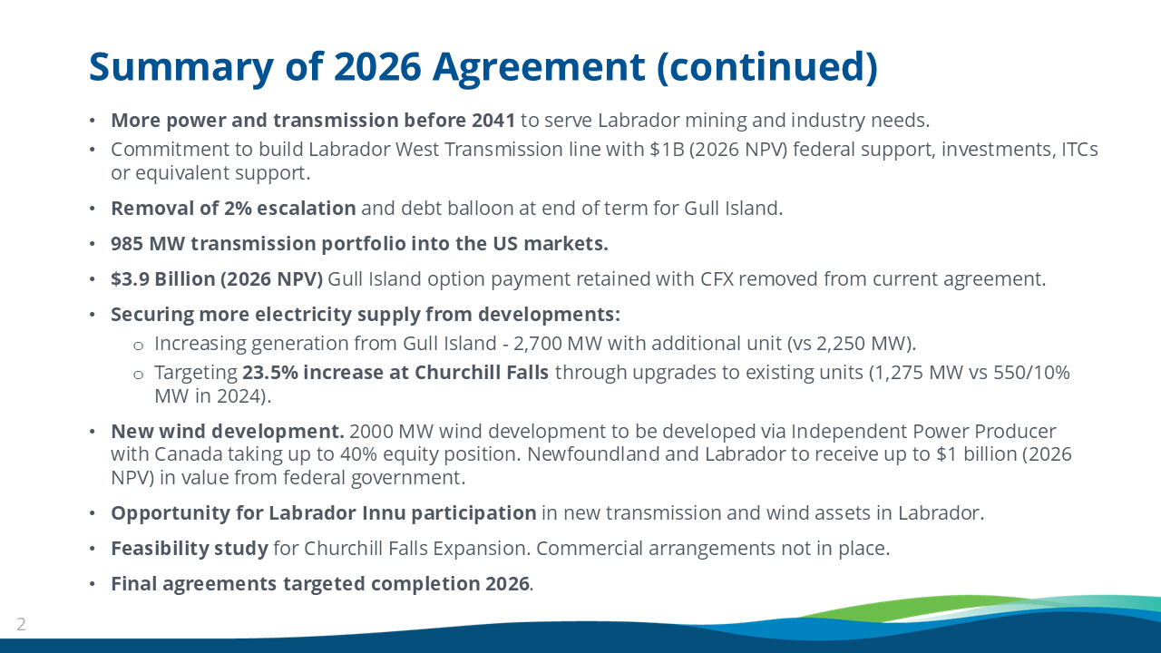 Summary of 2026 Agreement